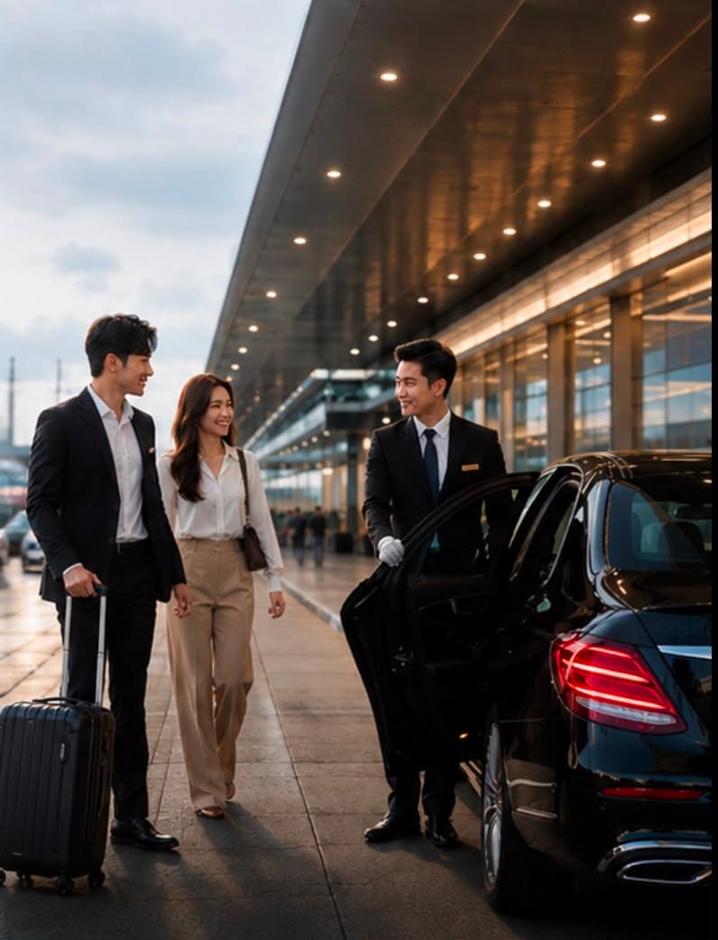 Executive chauffeur preparing a private vehicle